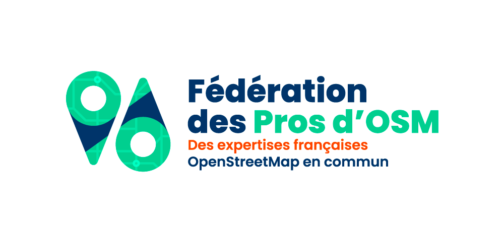 Logo of the OpenStreetMap Professionals Federation with slogan